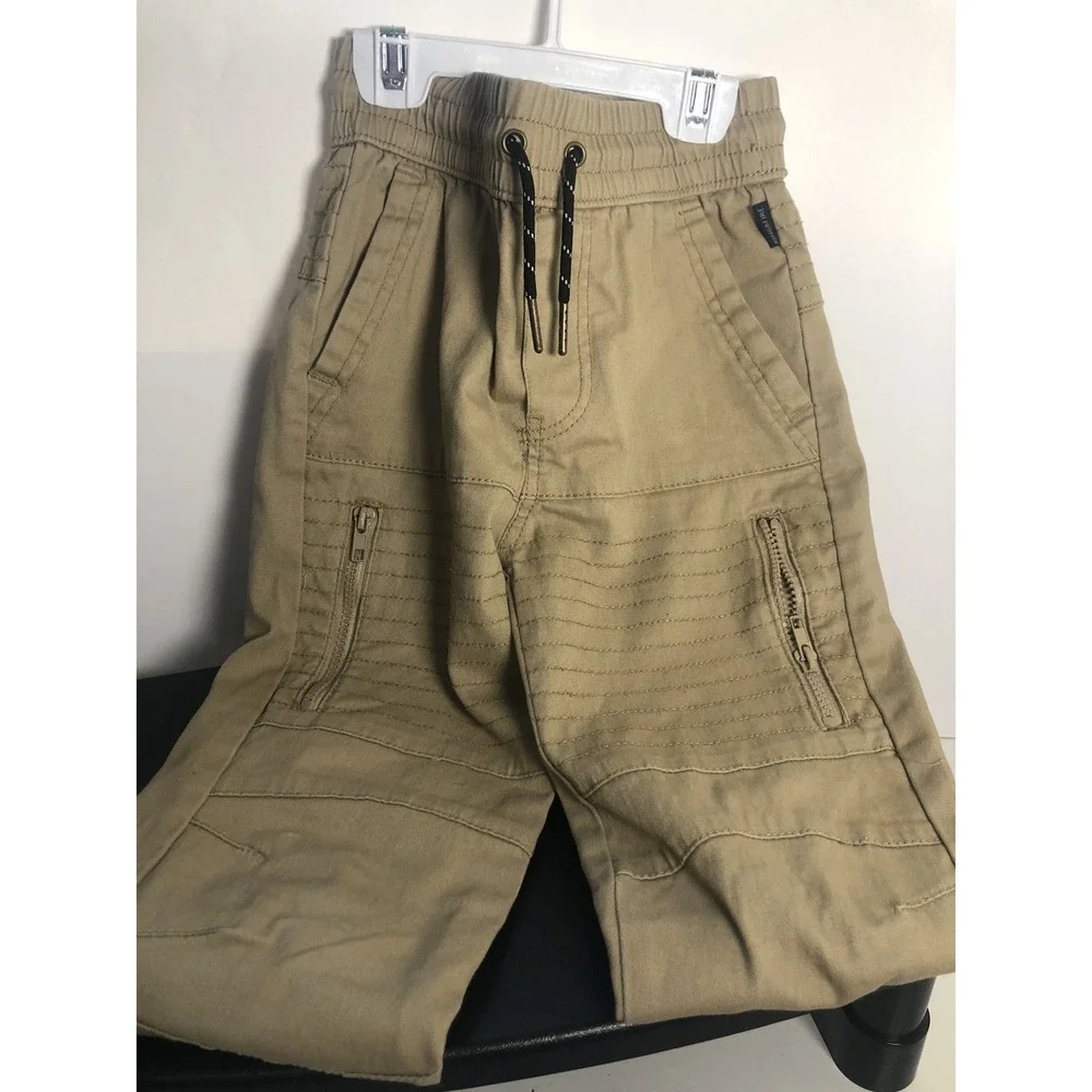 Ring of Fire Boys‎ Moto Jogger Pants Size M (8) Tan Khaki Flex Fit